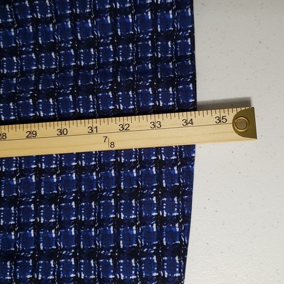 J. McLaughlin Mini Dress Blue Patterned  XS Pockets Neutral Casual Academia - Picture 13 of 14